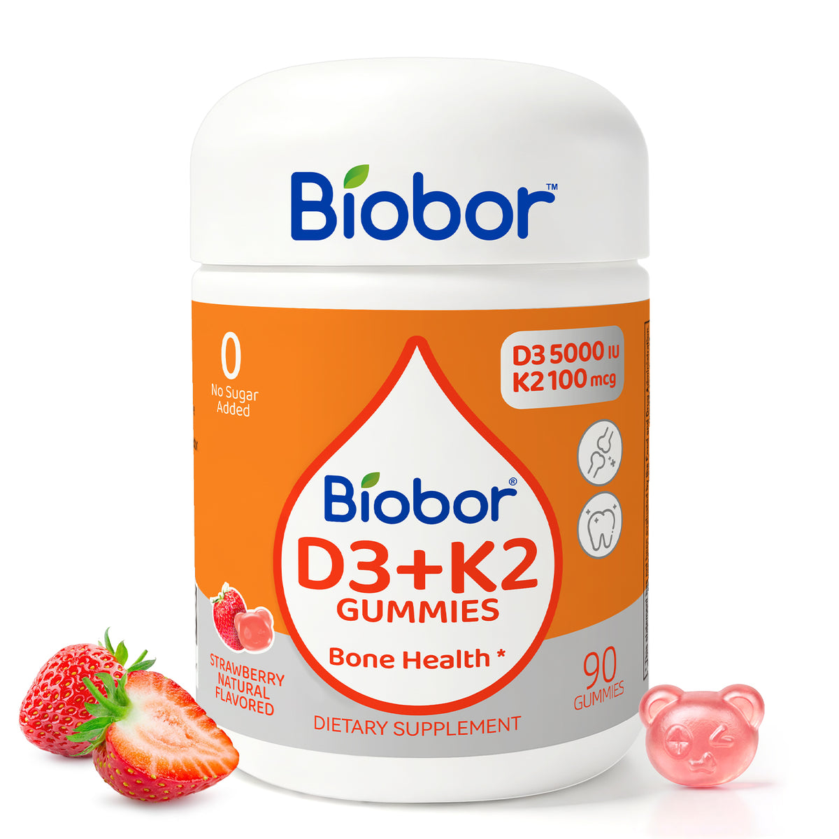 Biobor Natural Vitamin D3+K2 Gummies