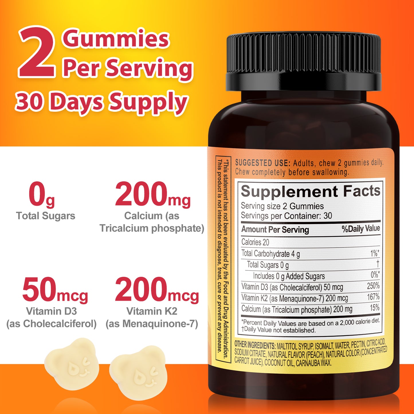 Calcium Vitamin D3+K2 Gummies