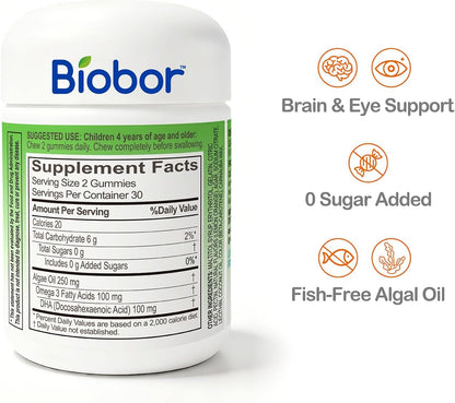 Biobor Omega-3 Gummies - Algal Oil DHA Gummies