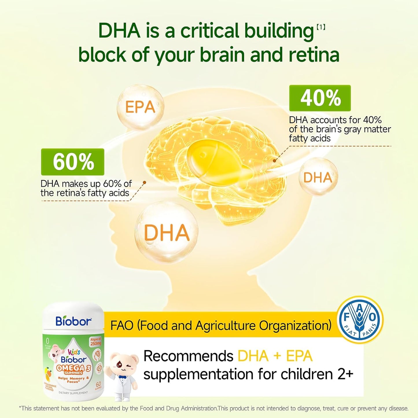 Biobor Omega-3 Gummies - Algal Oil DHA Gummies
