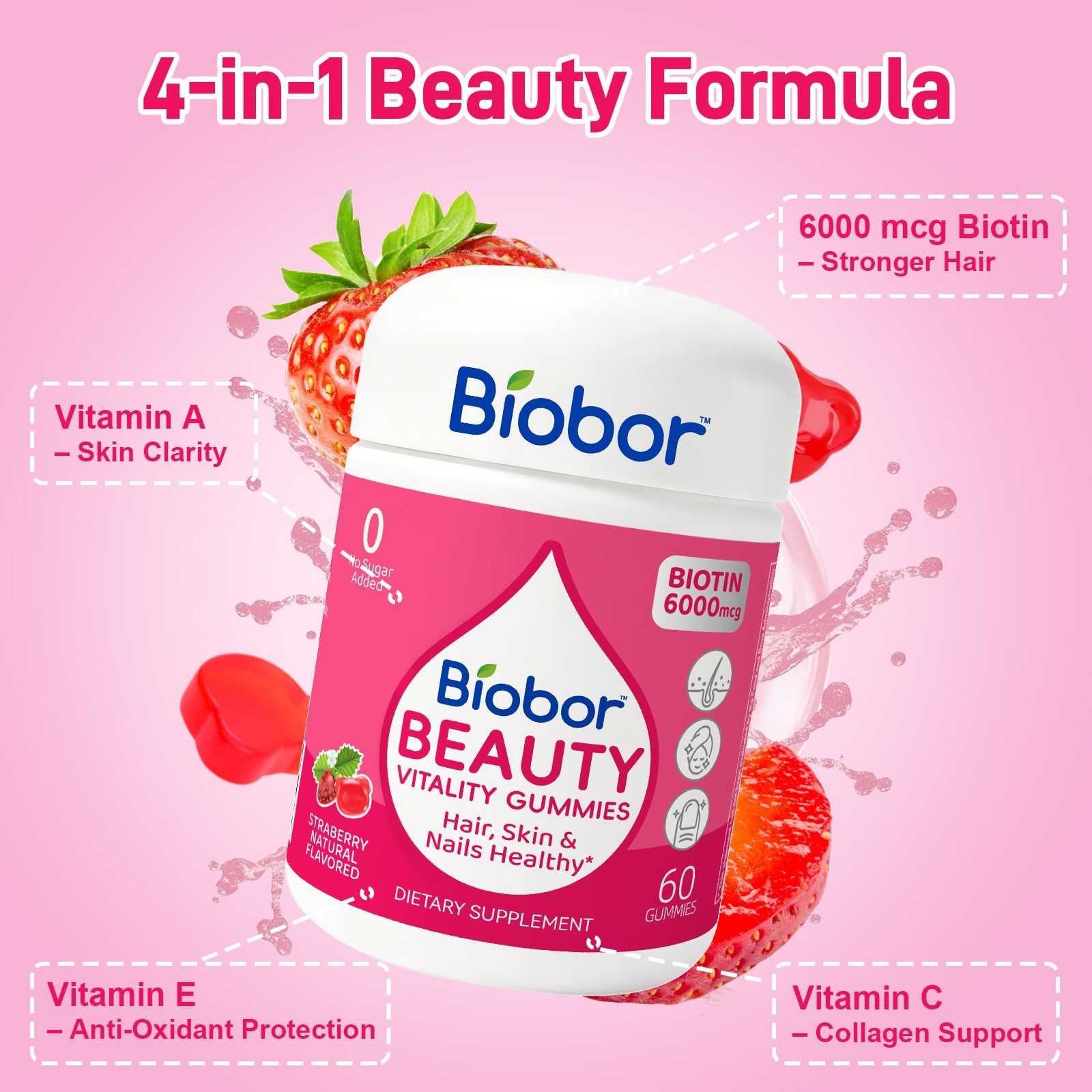 Biobor BEAUTY Gummies (No Sugar Added)