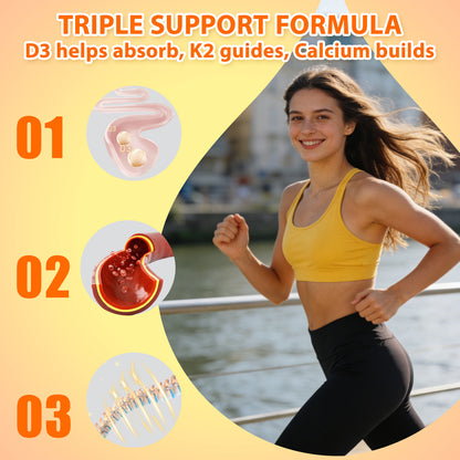 Biobor Peach-Flavored Natural Vitamin D3 + K2 Gummies