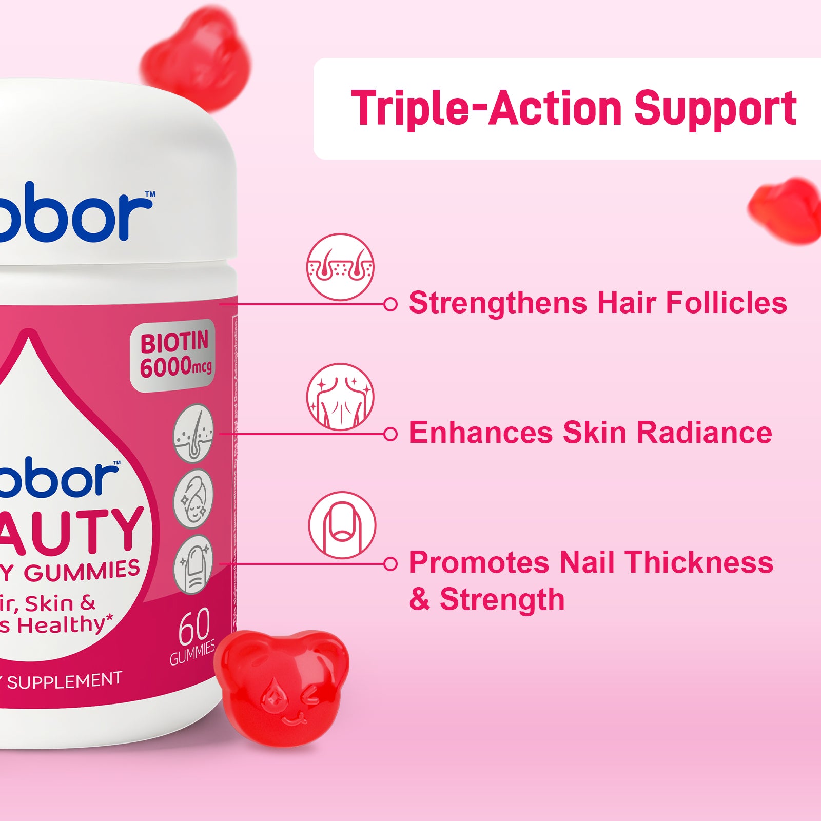 Biobor BEAUTY Gummies (No Sugar Added)