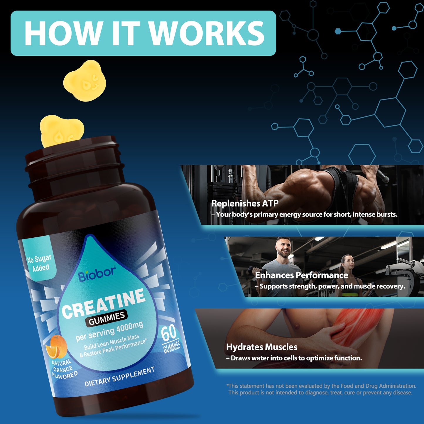 Creatine Monohydrate Gummies (No Sugar Added)