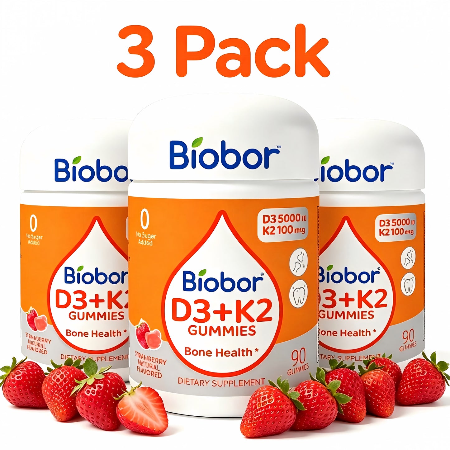 Biobor Natural Vitamin D3 K2 Gummies