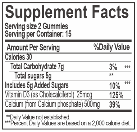 Biobor Calcium + Vitamin D3 Gummies